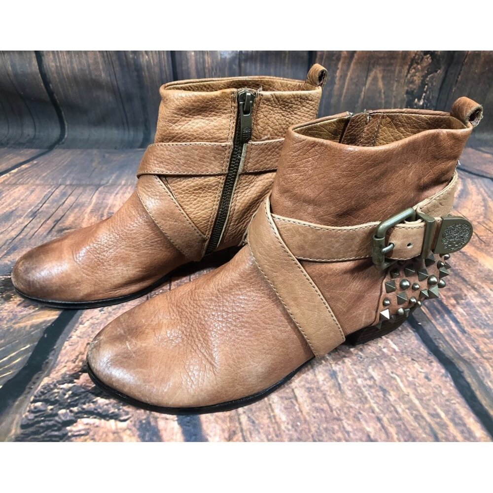 Vince Camuto Marcin Cognac Brown Studs Spikes Ank… - image 2